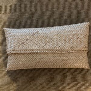 Elegant Tan Woven Clutch